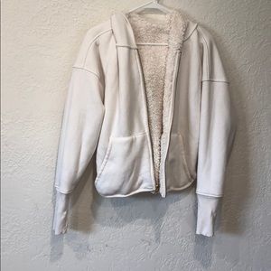 Athleta white zip up sweatshirt